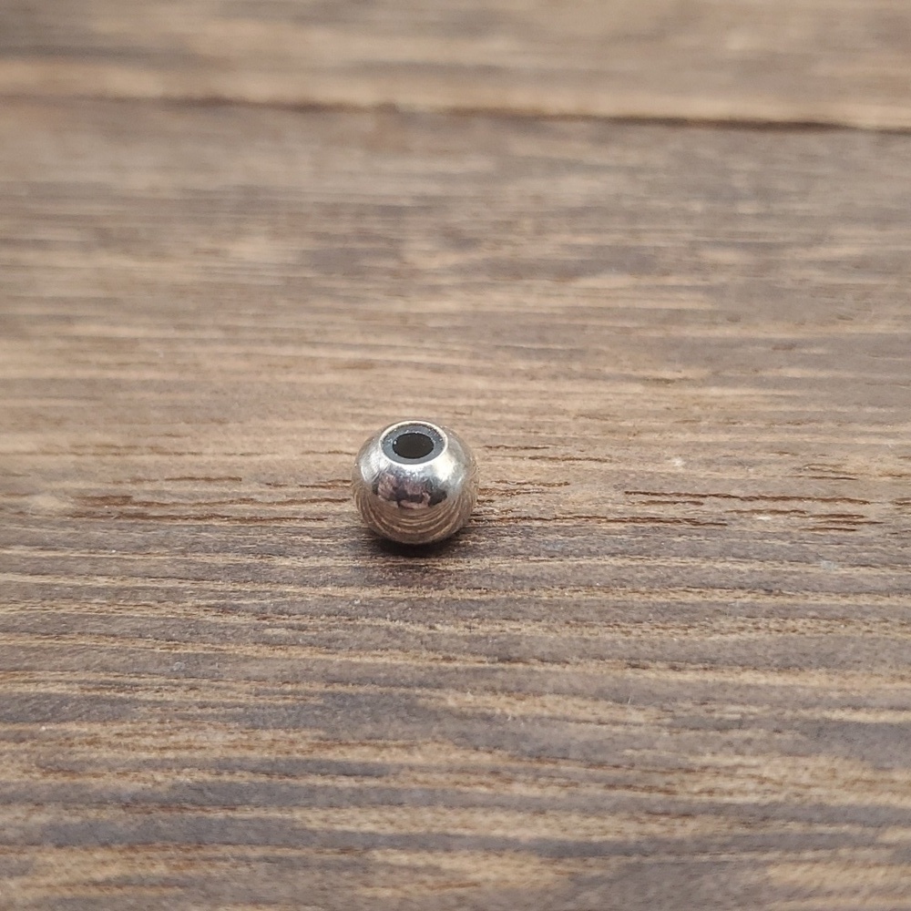 Silver tone spacer charm simplistic classic staple piece for charm bracelet